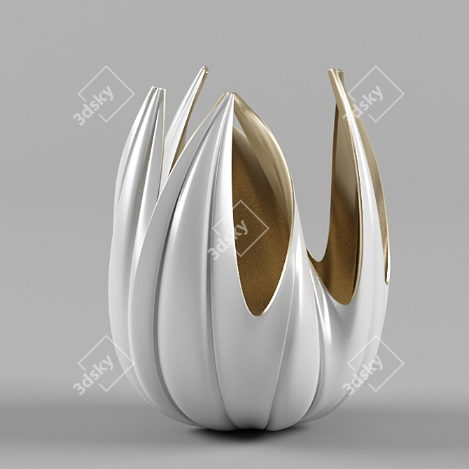 Golden Organic Vase: Natural Elegance 3D model image 1