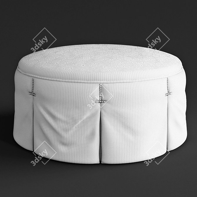 Elegant King Penny Ottoman 3D model image 2