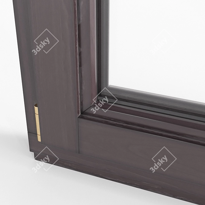 Wooden Double-Glazed Windows: Classic Beauty & Energy Efficiency 3D model image 2