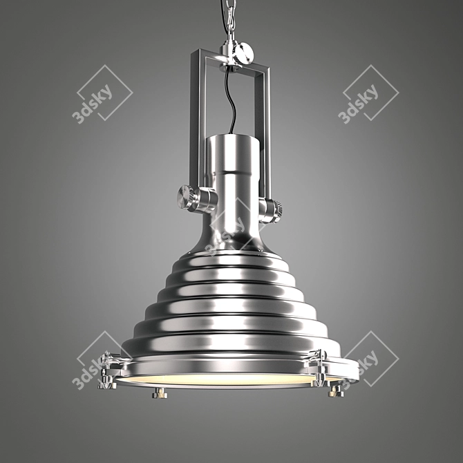 Triple Gear Pendant Lamp - Stylish Steel & Glass Design 3D model image 3