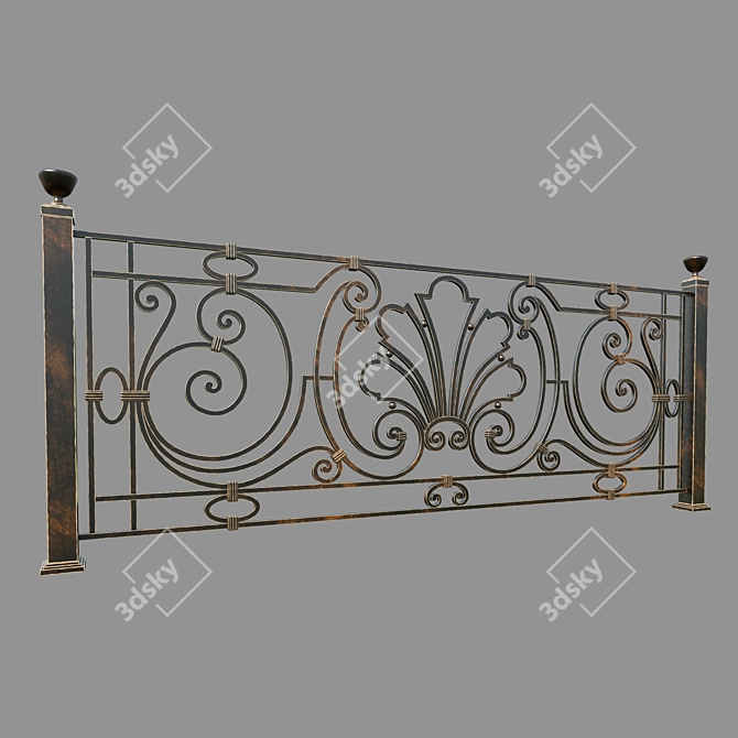 Rococo-inspired Artistic Forging 3D model image 1