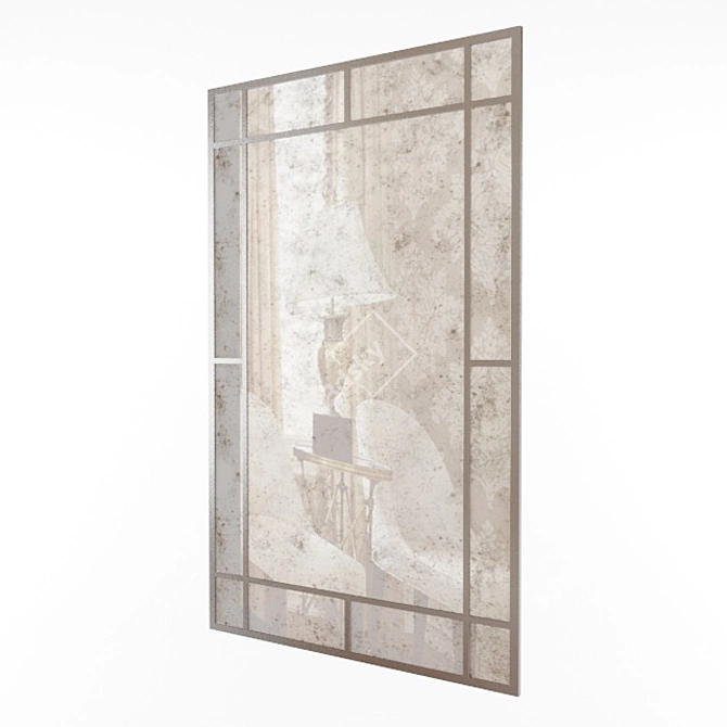 Vintage Reflection: Aged Mirror 3D model image 1