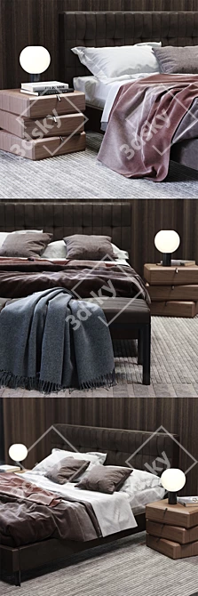 Luxury Molteni&C Anton Bed - Elegant Design for Ultimate Comfort. 3D model image 2