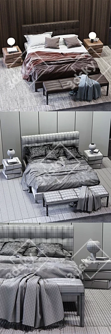 Luxury Molteni&C Anton Bed - Elegant Design for Ultimate Comfort. 3D model image 3