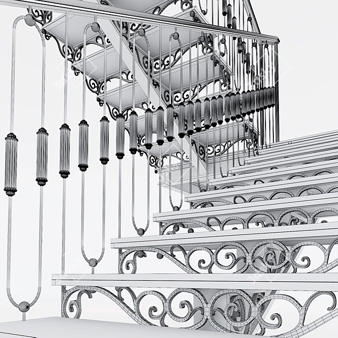 Spiral Forged Ladder 3D model image 3