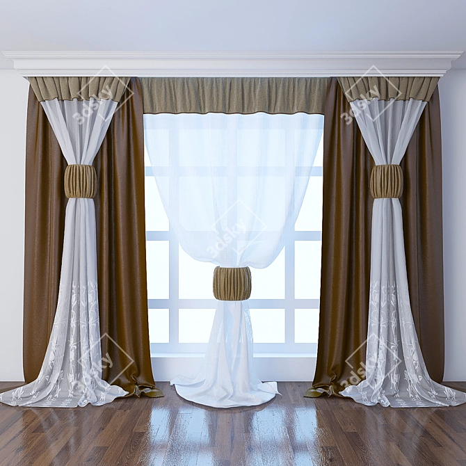 Modernistic Curtains: Versatile & Stylish 3D model image 1