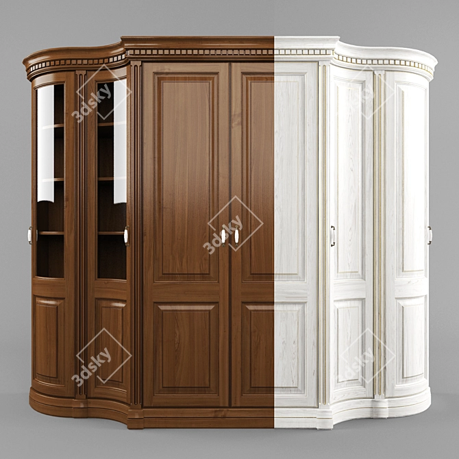 Classic Radius 6-Door Cabinet 3D model image 1