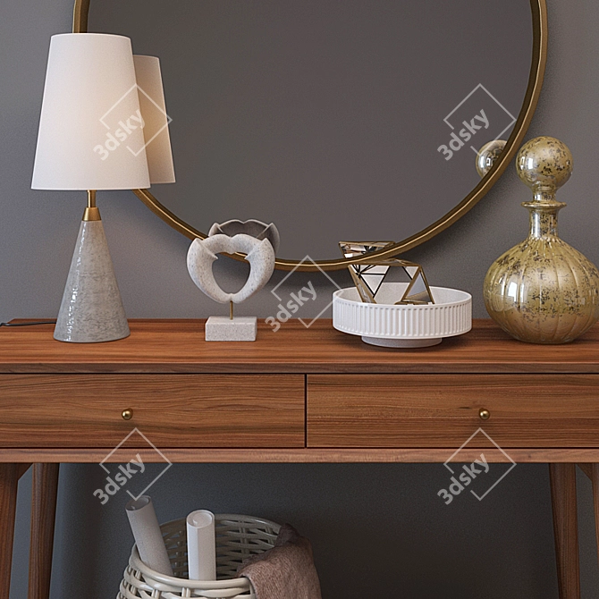 West Elm Mid-Century Console 3D model image 2