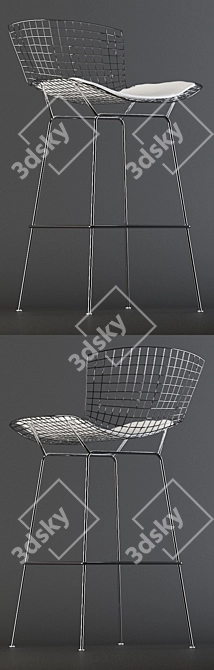 Sleek and Stylish Knoll Bertoia Barstool 3D model image 2