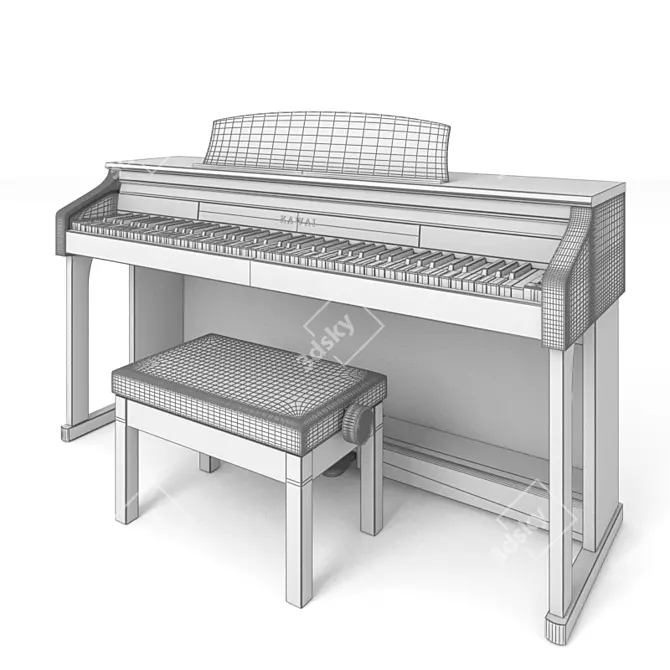 Kawai CA15 - Premium Black Satin 3D model image 3