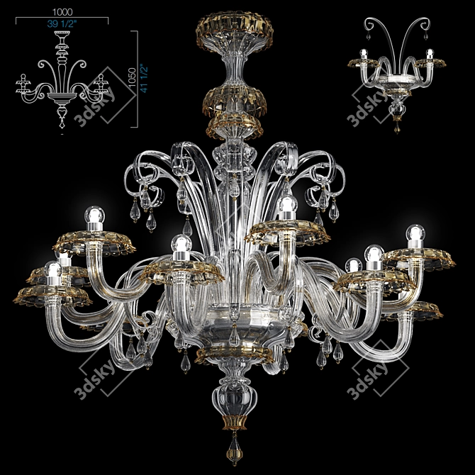 Elegant Barovier&Toso Lighting 3D model image 1