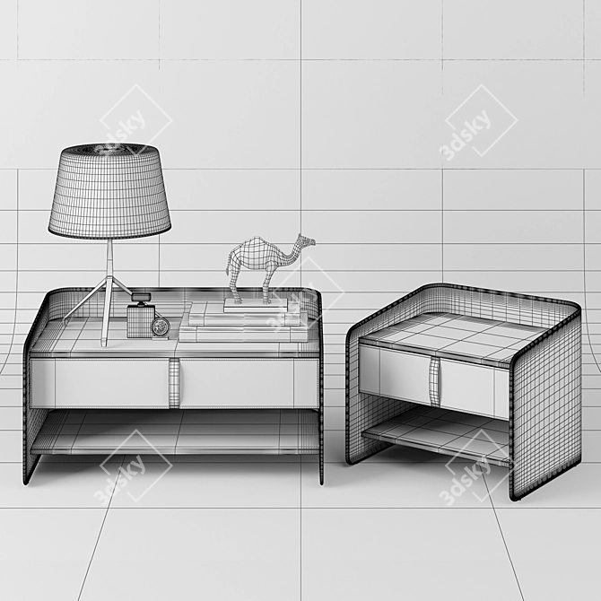 Sleek Sophistication: Flou Gentleman Nightstand 3D model image 3