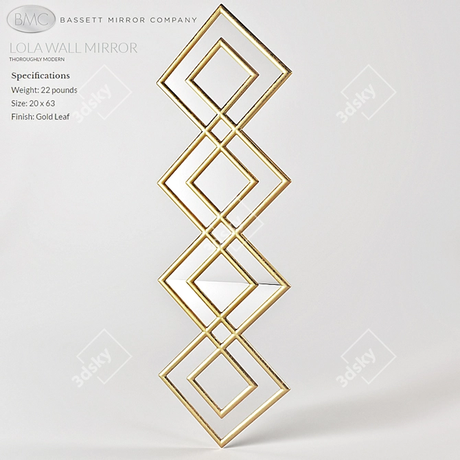 Elegant Bassett Lola Wall Mirror 3D model image 1