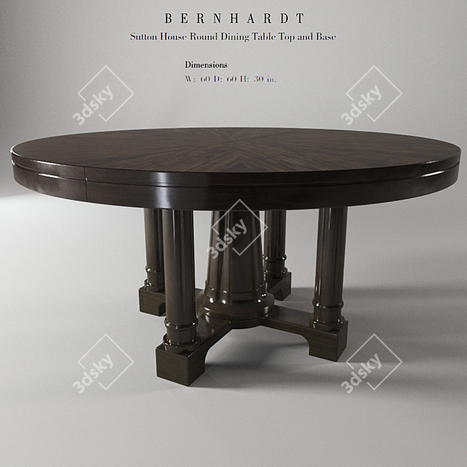 Sutton House Round Dining Table 3D model image 1