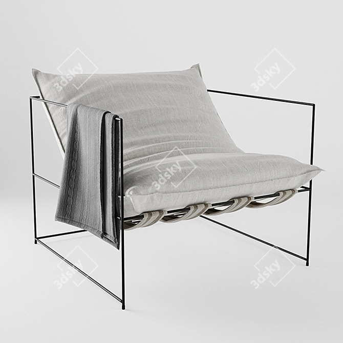 Sierra Chair: Industrial Steel Elegance 3D model image 1