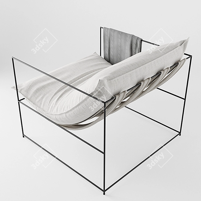 Sierra Chair: Industrial Steel Elegance 3D model image 2