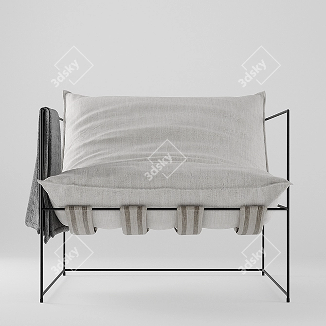 Sierra Chair: Industrial Steel Elegance 3D model image 3