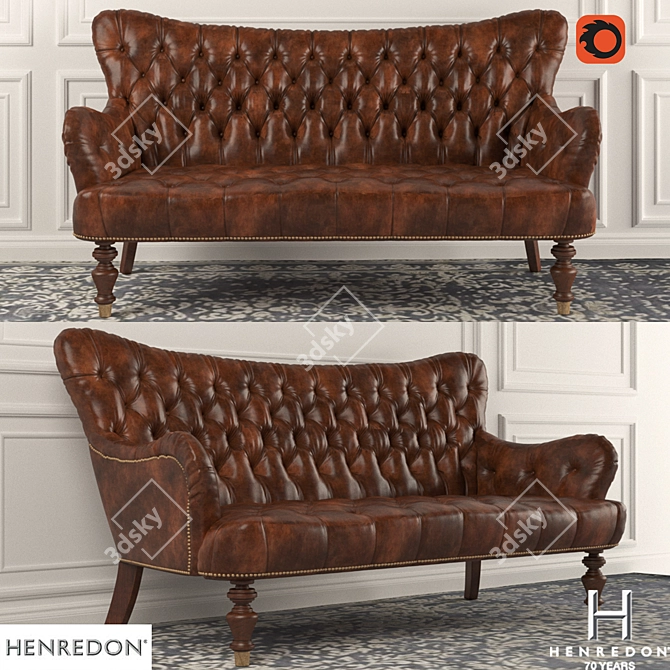 Elegant Fontana Settee by Henredon 3D model image 1