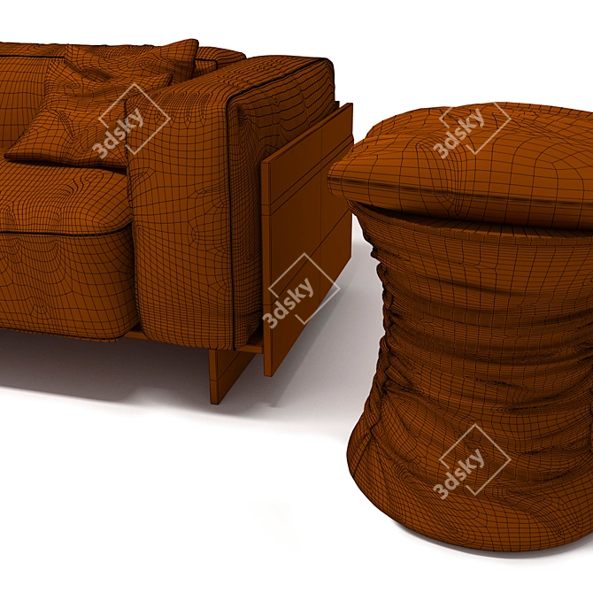 Luxury Luck Set with Bellows Low Table 3D model image 3