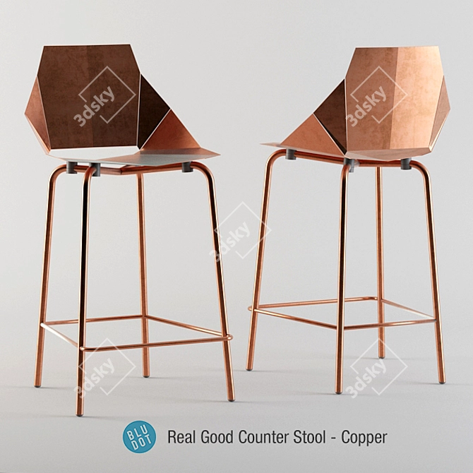 Contemporary Copper Stool: Blu Dot's Real Good Design 3D model image 1