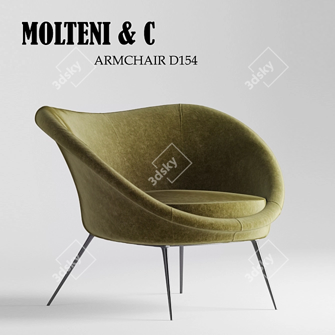 Cosy Shell Armchair: D154 by Molteni & C 3D model image 1