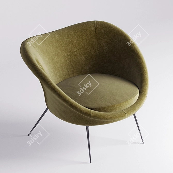 Cosy Shell Armchair: D154 by Molteni & C 3D model image 2