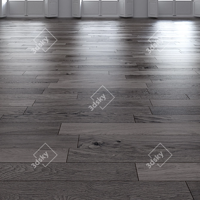 Natural Oak Dark Wood Floor 3D model image 1