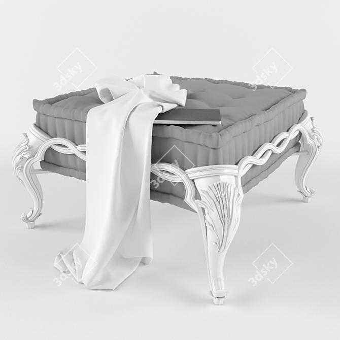 Cozy Knit Pouf - Stylish & Versatile Seating 3D model image 1