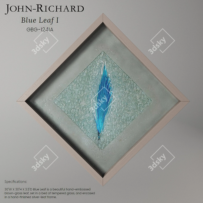 Serenity Blue Leaf II Poster 3D model image 1