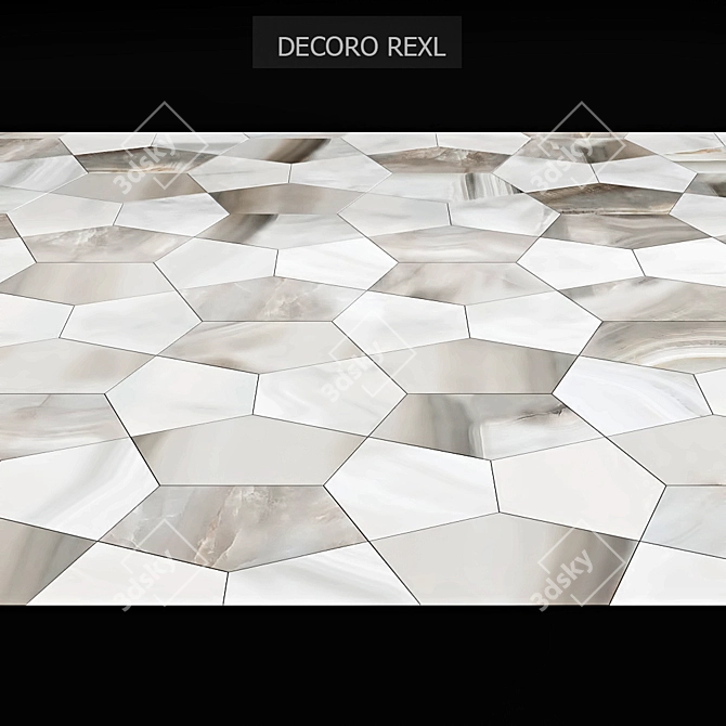 Stylish DECORO REXL PLAZA Tiles 3D model image 2