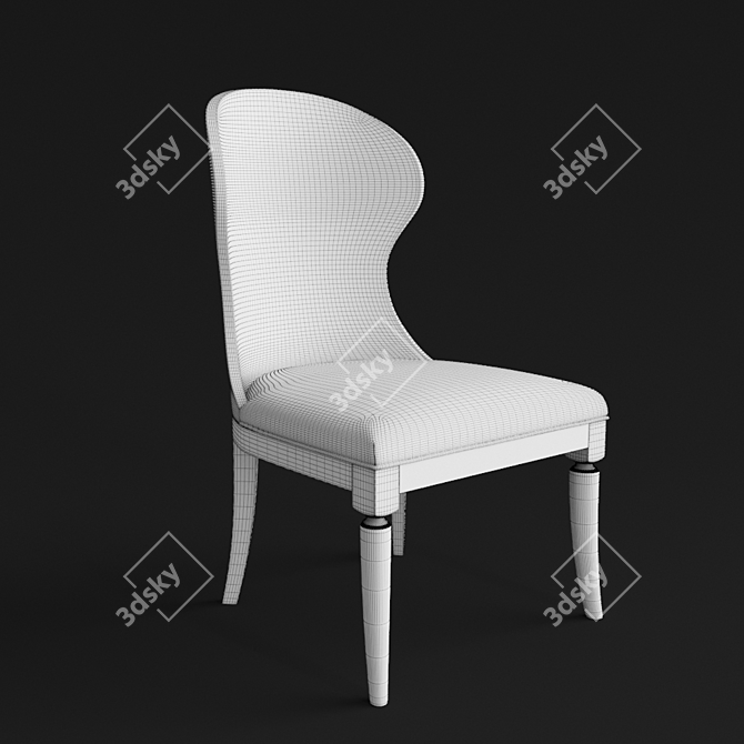 Elegant Palisade Wood Side Chair 3D model image 3