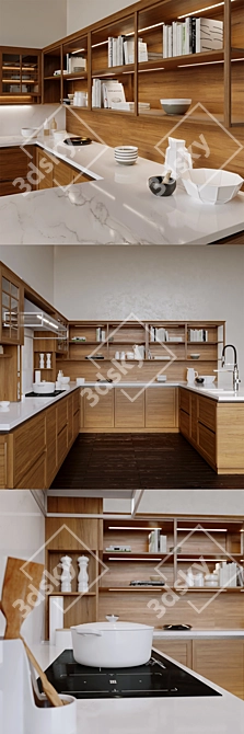 Luxurious Elegance: Snaidero Heritage Kitchen 3D model image 2