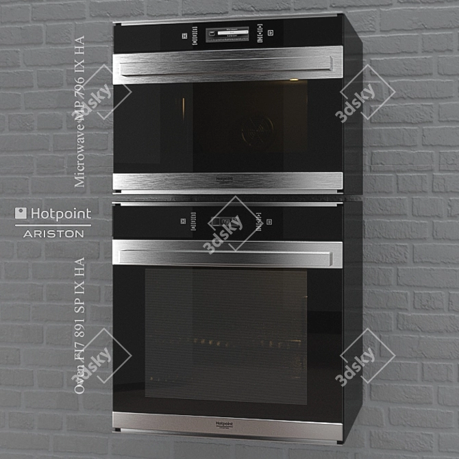 HotPoint Oven and Microwave Combo 3D model image 1