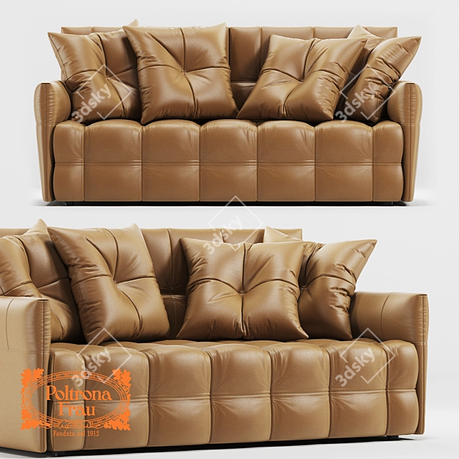 Luxury Leather Sofa: Poltrona Frau Duvet 3D model image 1