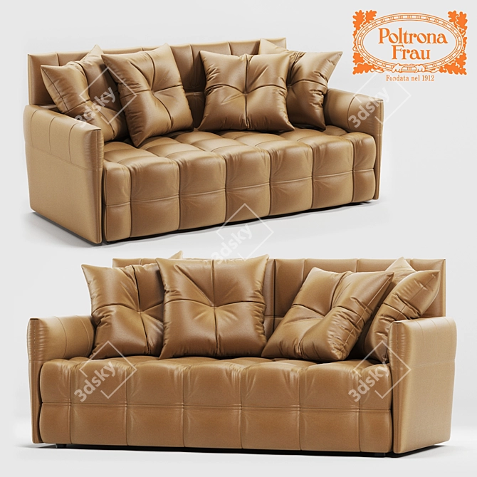 Luxury Leather Sofa: Poltrona Frau Duvet 3D model image 2