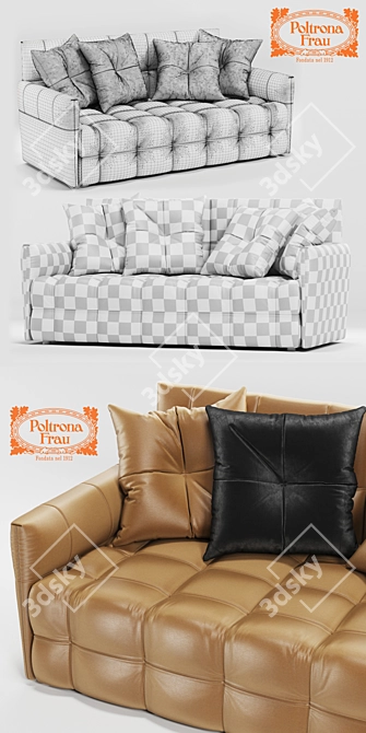 Luxury Leather Sofa: Poltrona Frau Duvet 3D model image 3