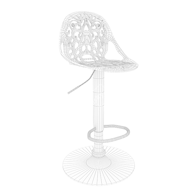 Elegant Lace Bar Stool: Durable, Adjustable and Stylish 3D model image 2