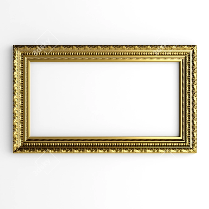 Elegant Carved Mirror Frame 3D model image 1