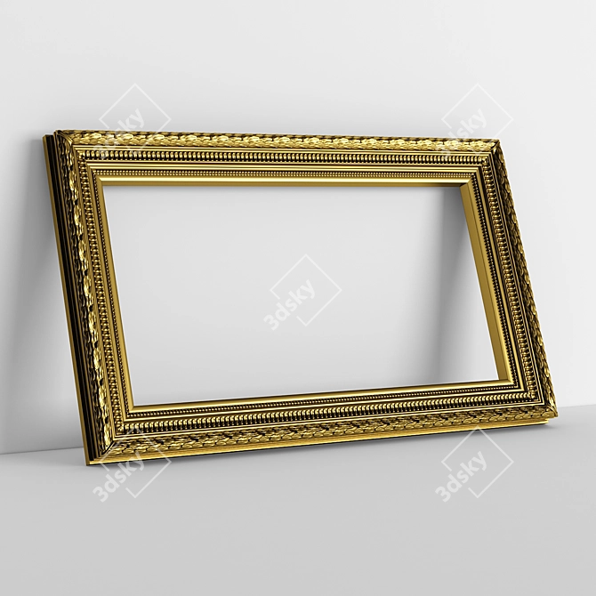 Elegant Carved Mirror Frame 3D model image 2