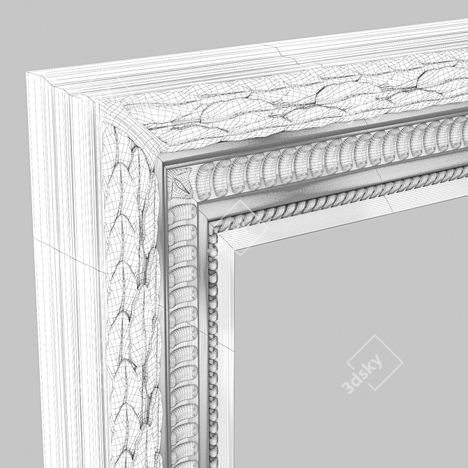 Elegant Carved Mirror Frame 3D model image 3