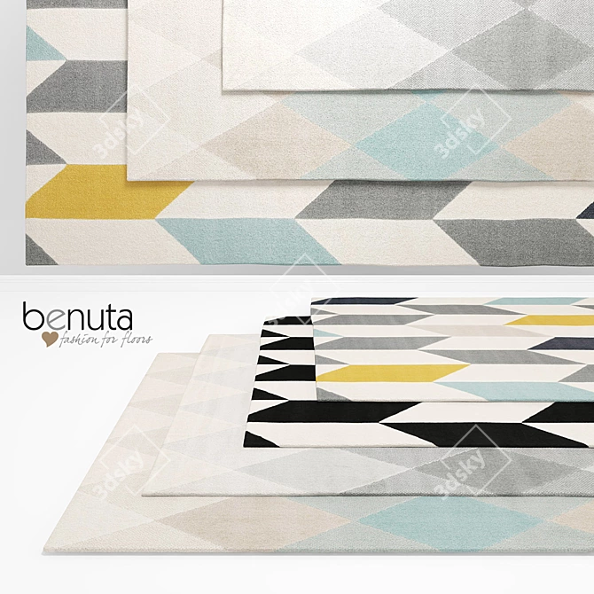 Stylish Benuta Rugs in Multicolor! 3D model image 1