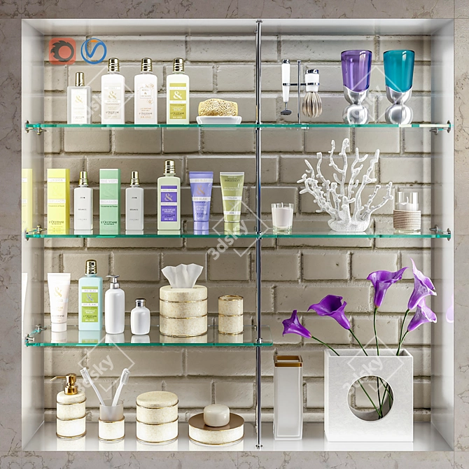 Bathroom Set 4: Accessories, Decor & Cosmetics 3D model image 1