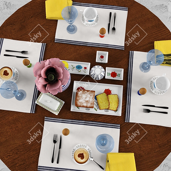 Title: Floral Table Setting by Zara Home 3D model image 3