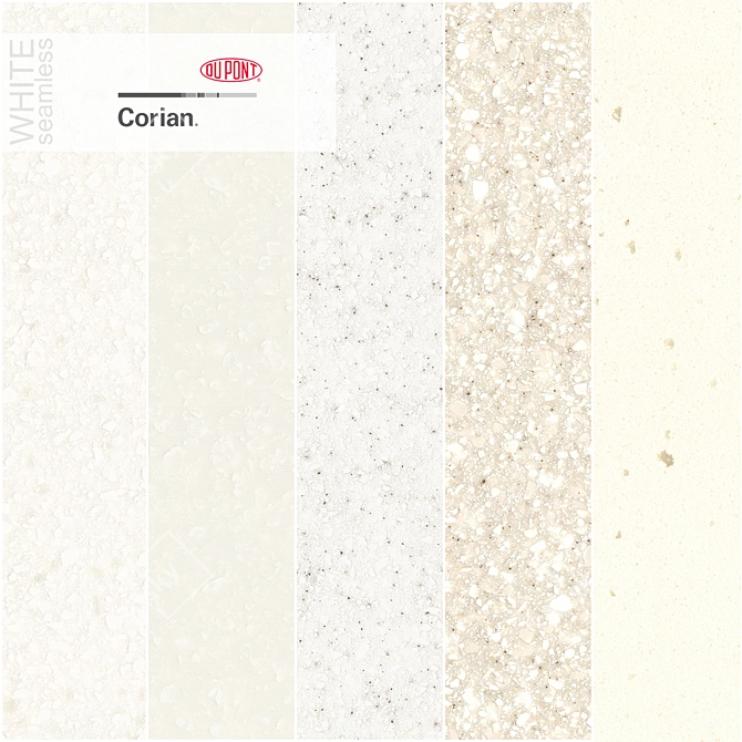 Dupont Corian White Countertops: High-Resolution Stone Textures 3D model image 1