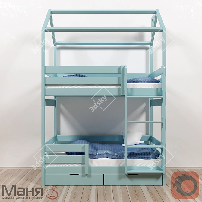 "Castle" Two-Tiered Cot from Manya Beds 3D model image 2