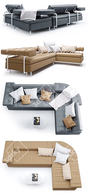 Tonin Casa Playa Buena: Versatile Sofa and Coffee Table Set 3D model image 3