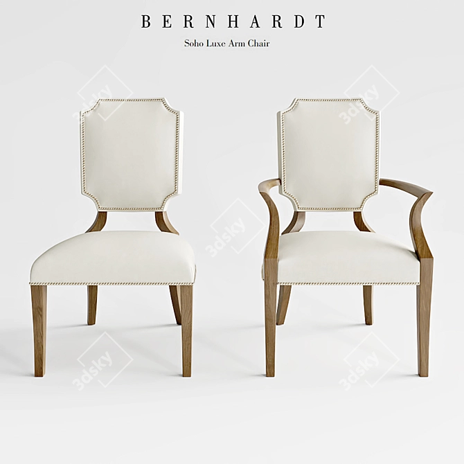 Luxurious Soho Bernhard Armchair 3D model image 1