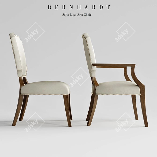 Luxurious Soho Bernhard Armchair 3D model image 2