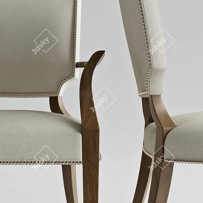 Luxurious Soho Bernhard Armchair 3D model image 3