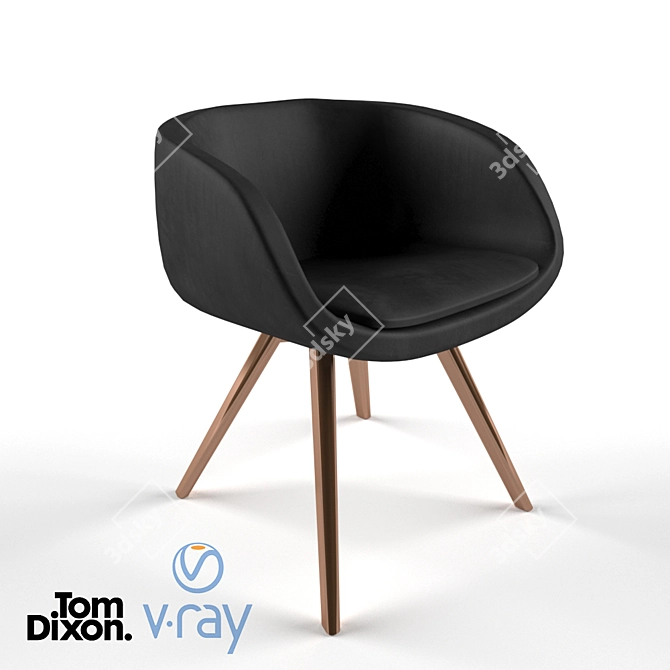 Minimalist Scoop Chair 3D model image 1